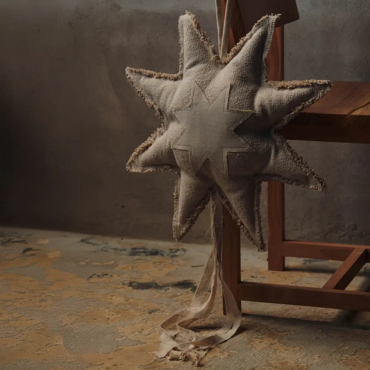 B-Ware Ferm Living Fensterornament Anhänger Stern Weihnachten Natur Beige - 5704723344674