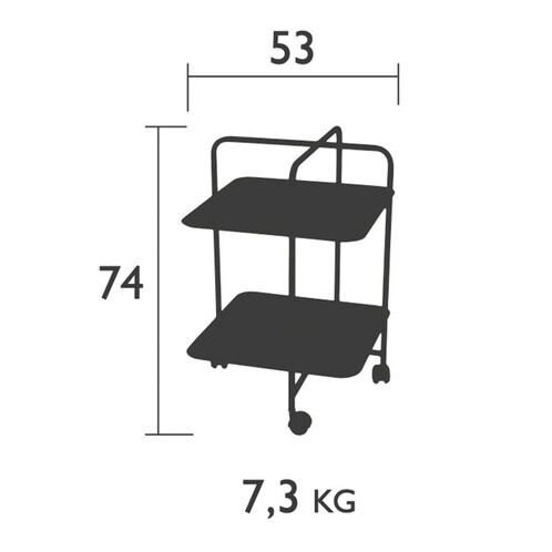 Fermob Beistelltisch Rolltisch Küchenwagen Tisch Auf Rollen Alfred Gewittergrau B-Ware - 3100540293126