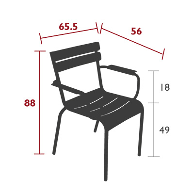 B-Ware Fermob Luxembourg Sessel Stuhl Gartenstuhl Outdoorstuhl Metallstuhl Chili