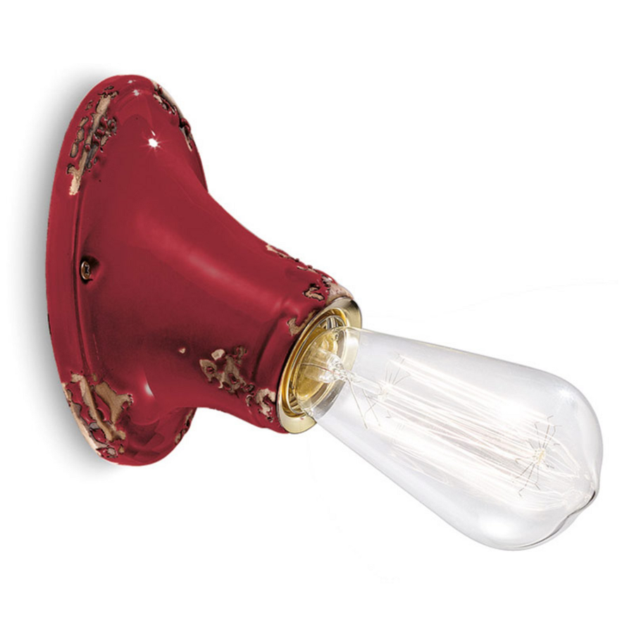 Ferroluce Wandleuchte Lampe Vintage Stil C115 Wandlampe Weinrot Keramik B-Ware - 8056772569735