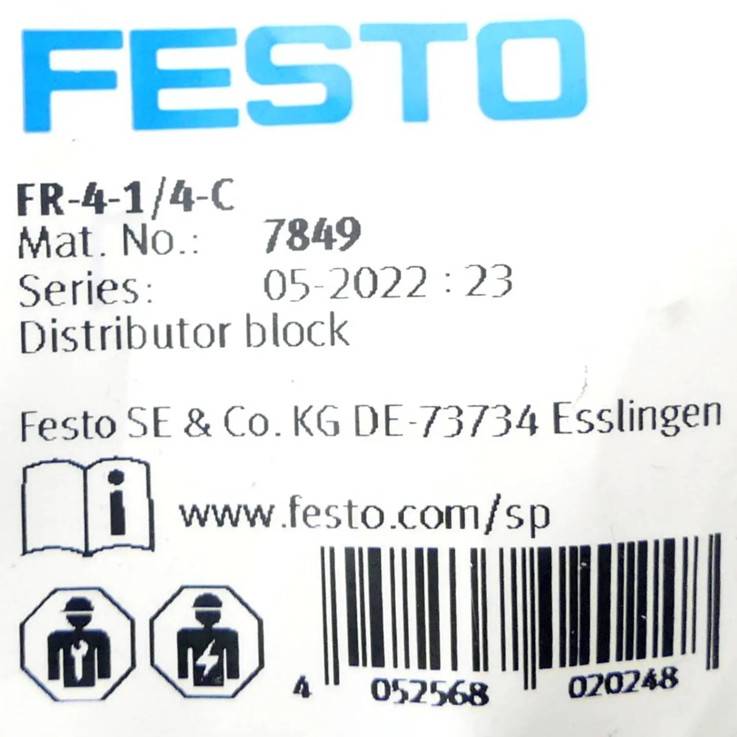 B-Ware Festo Verteilerblock Anschlussblock Fr414 C Hauptverteiler Verteilereinheit 7849 - 4052568020248