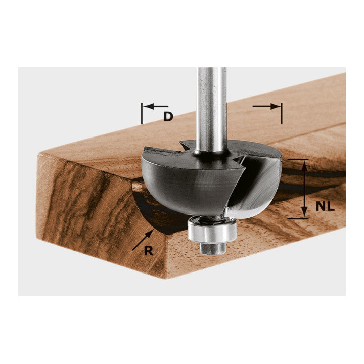 Festool Fräser Hohlkehlfräser Nutfräser Zubehör HW S8 D28 7 R8 KL 491019 - 4014549001271