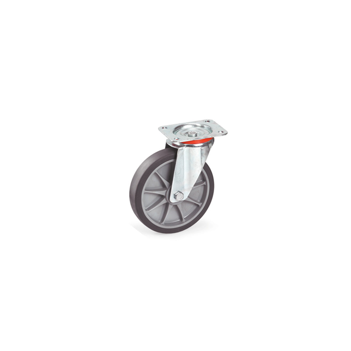 fetra Lenkrolle Bockrolle Transportrolle TPE Rolle Kugellager Stahlblech 200x40 - 4017976716046