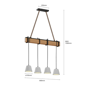 B-Ware Lucande Hängeleuchte Pendelleuchte Holzlampe E14 Schwarz Eiche Siehe Text/Foto