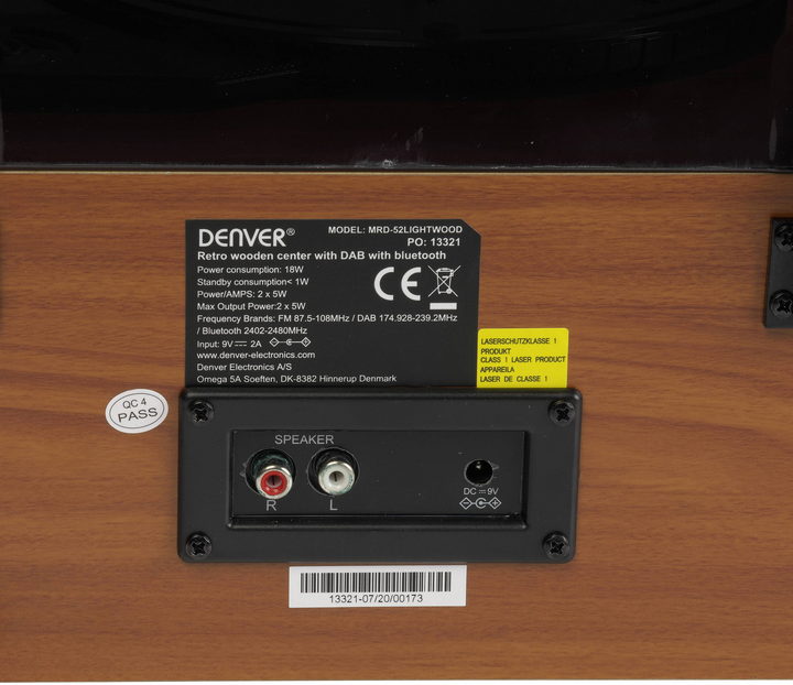 Denver MRD-52LIGHTWOOD Plattenspieler Direktantrieb Retro Musiksystem Hellbraun