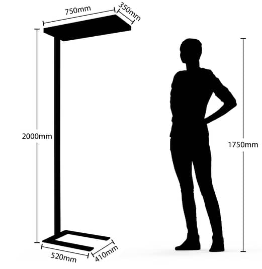 Arcchio LED-Büro-Stehlampe Stehleuchte Lampe Leuchte Büro Somidia Dimmer silber