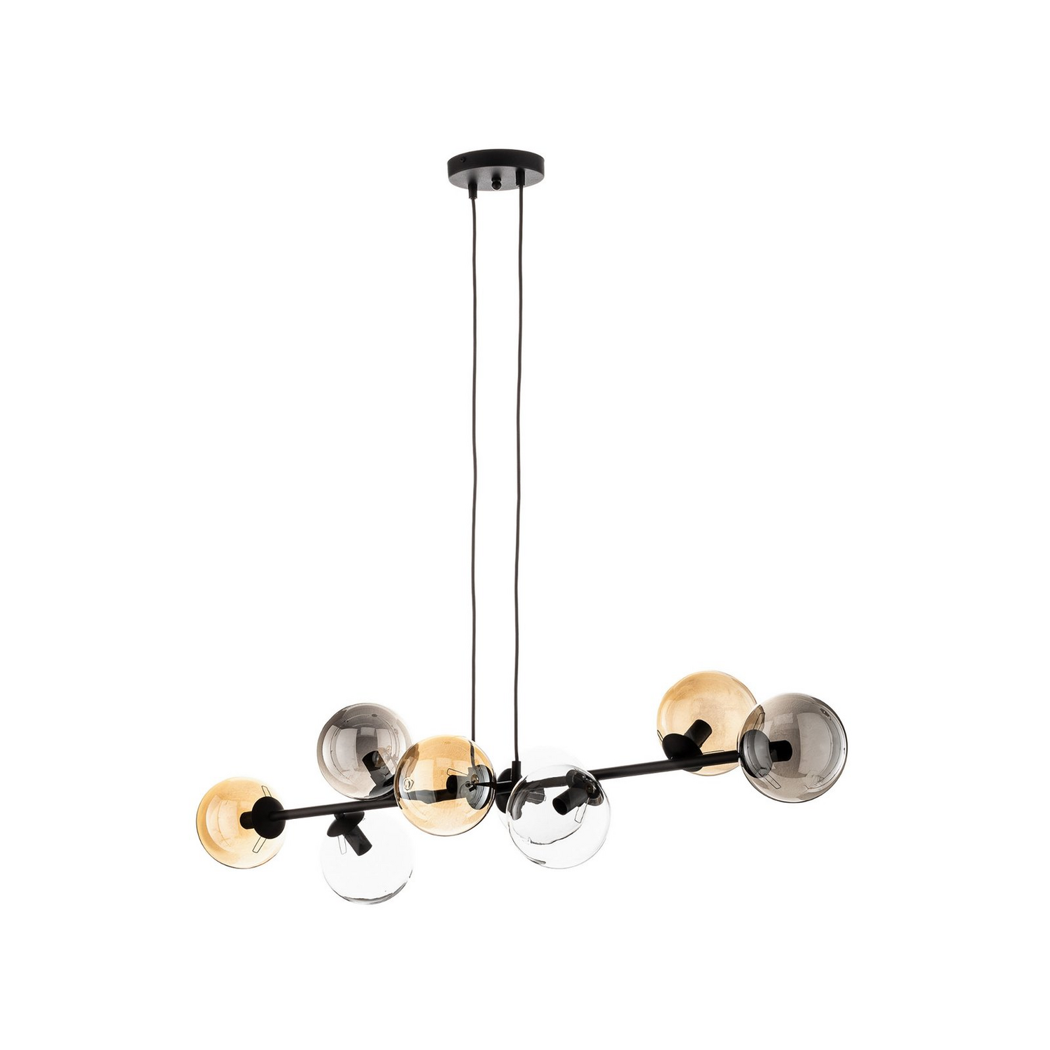 Euluna Hängeleuchte Glassy Deckenlampe Pendelleuchte E14 8 Flg Glas Grafit Am643 B-Ware - 5901738918900