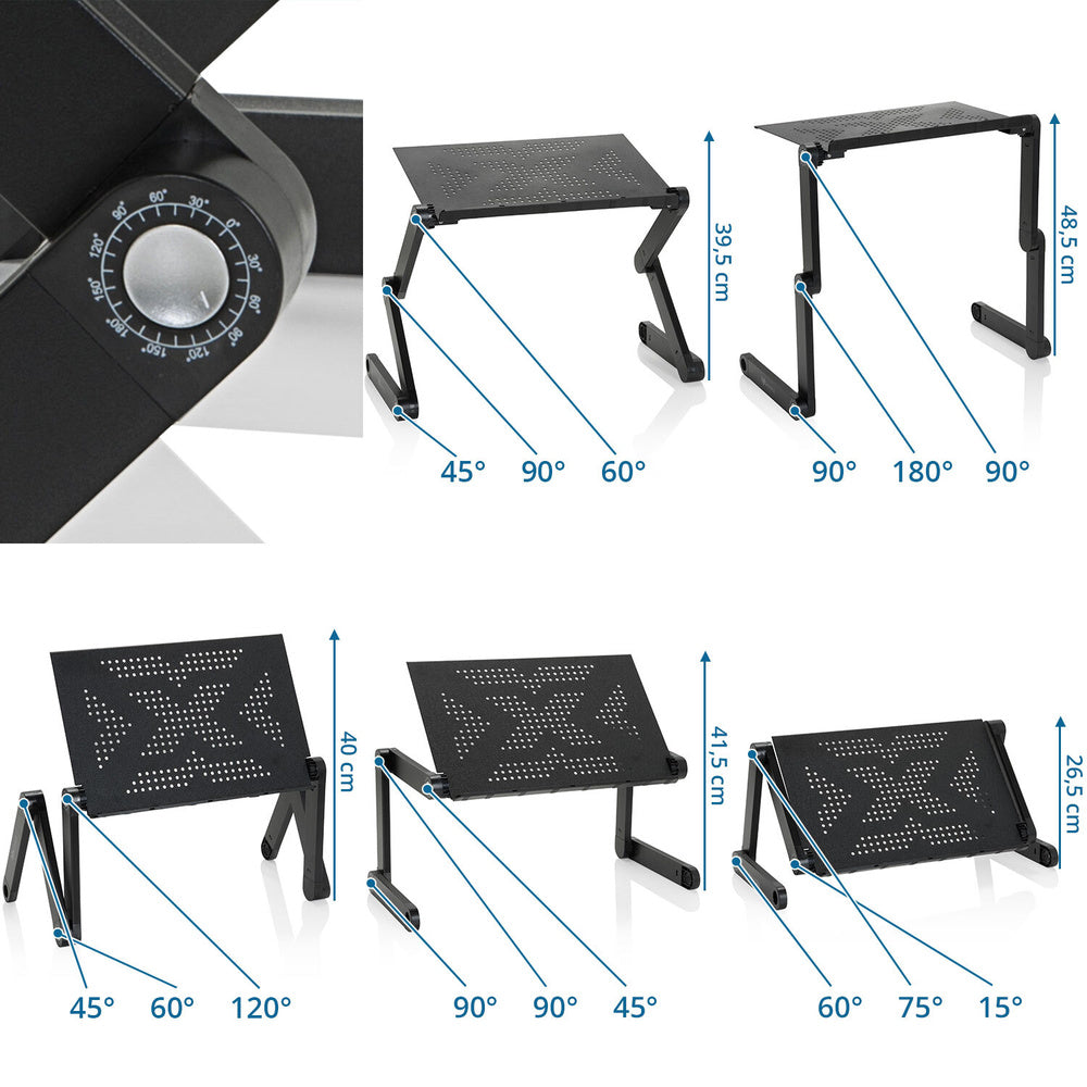 hjh OFFICE Sitz-Steh Schreibtischaufsatz Laptopständer klappbar Schwarz - 4064323013068