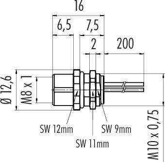 Binder Sensor-/Aktor-Steckverbinder unkonfektioniert Buchse Polzahl: 4 20 Stk.