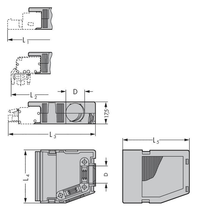 WAGO KG 232-606 Anrastbares Zugentlastungsgehäuse Gehäuse