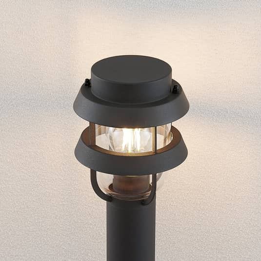 Lindby Pollerleuchte Alvaro Dunkelgrau 60cm Sockelleuchte Wegeleuchte Garten E27 B-Ware