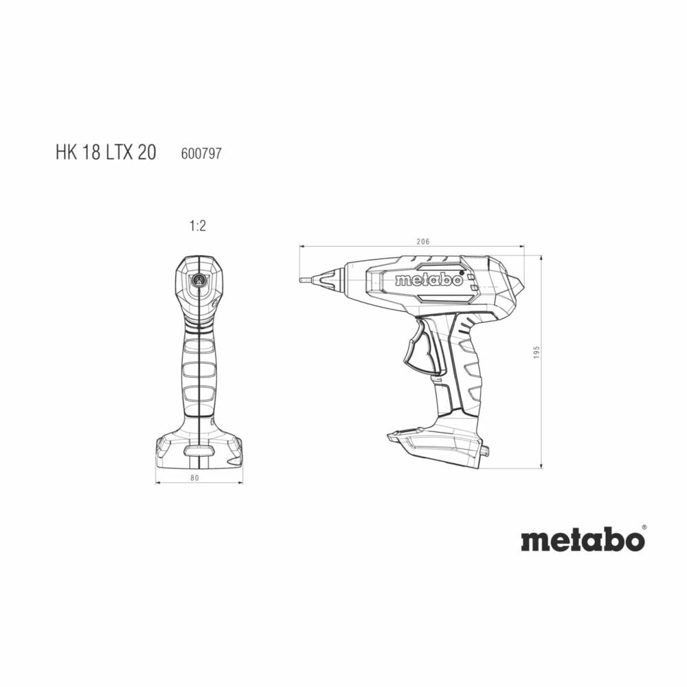 Metabo HK 18 LTX 20 Akku Heißklebepistole Heißkleber mit Koffer 11 mm 18 V 1 St.