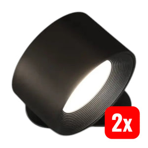 B-Ware Fh Lighting Wandleuchte Magnetic Akku Schwarz Usb Led Dimmer Cct 8 Cm 2 Stück