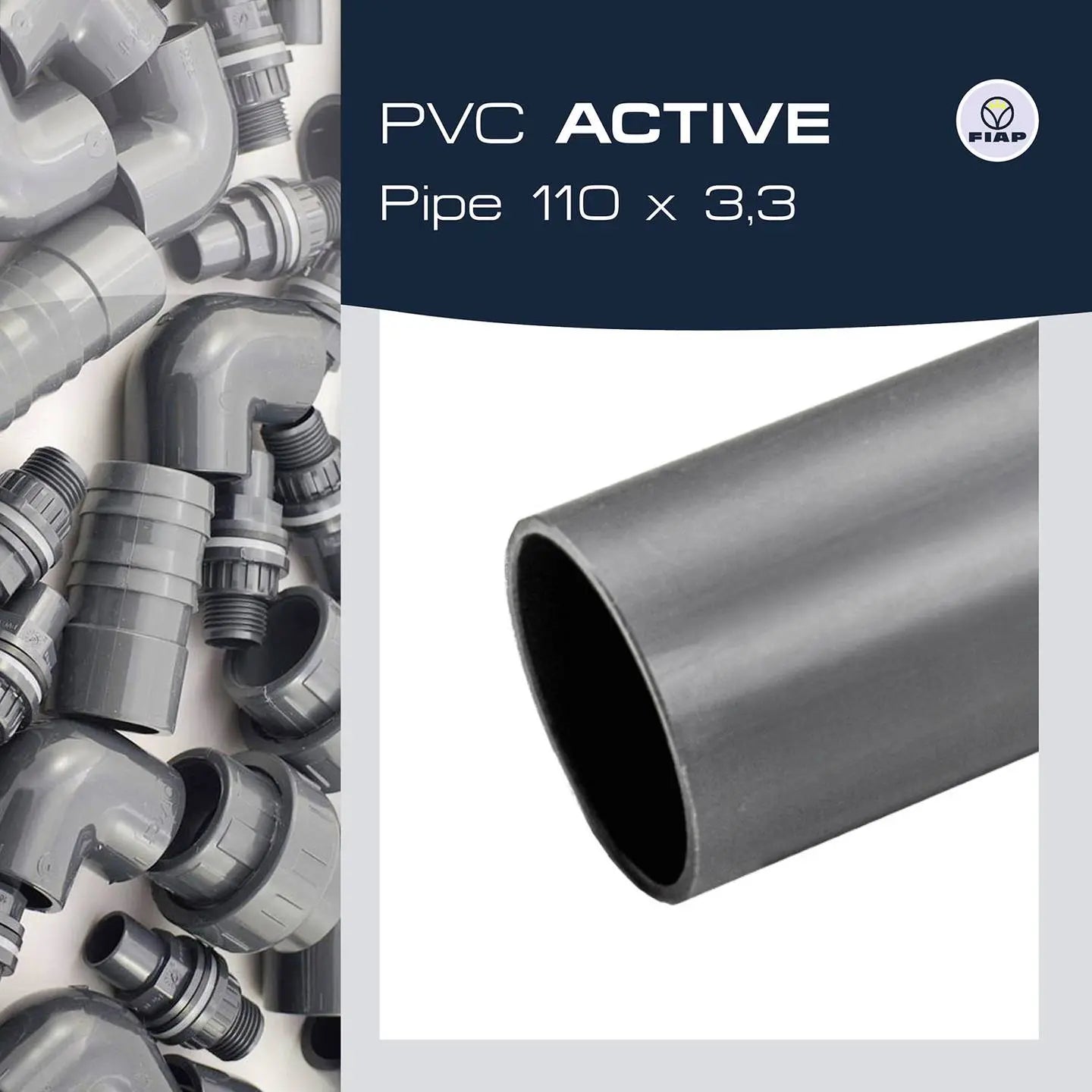B-Ware Fiap Rohr Leitung Pvc Rohrleitung Pvcu 110 Mm Wasserleitung 1 M 57 Stück - 4260063164293