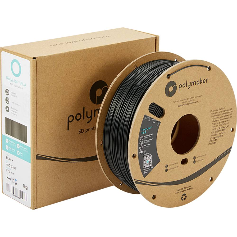 B-Ware Polymaker Pa02016 Poly Lite Filament Pla 2.85 Mm 1000 G Schwarz 3 D Zubehör Druck - 6938936711025