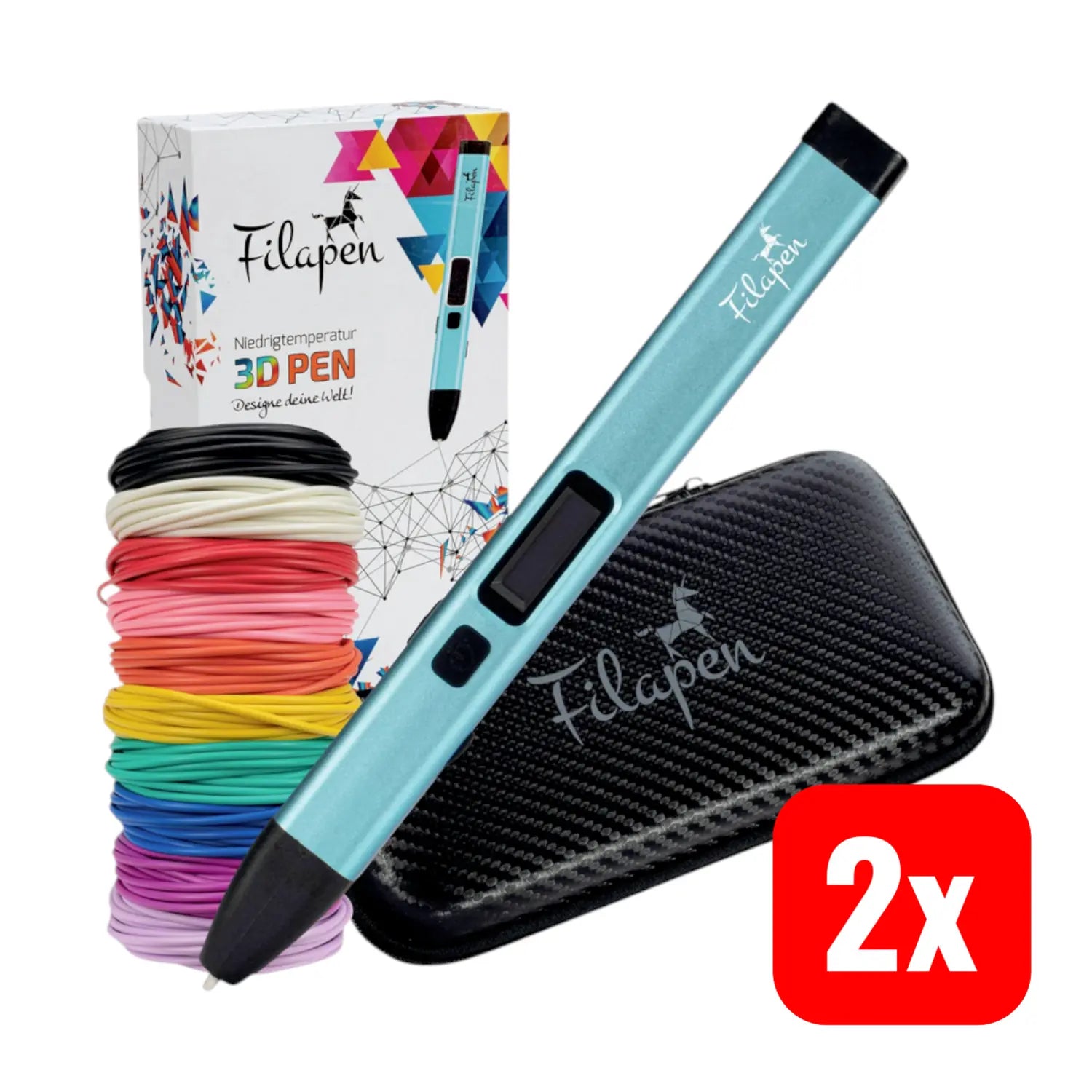 B-Ware Filapen Fp 01 3 D Stift Bastelstift Malstift Zubehör 10 Filamente Etui 2 Stück - 4744999018542