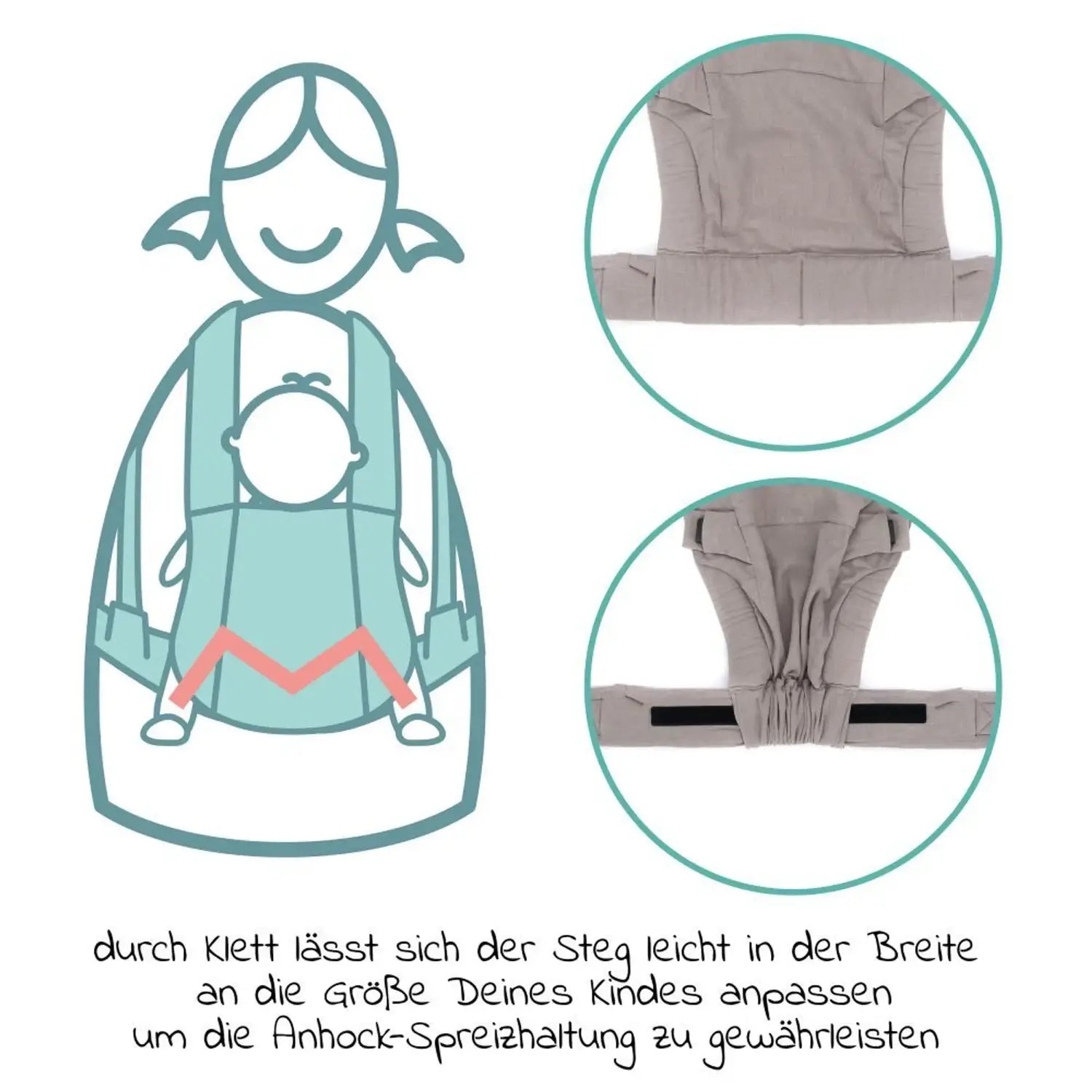 B-Ware Fillikid Babytrage Tragesystem Babytrageposition Für Bauch Hüfte Rücken Grau - 9120123442233