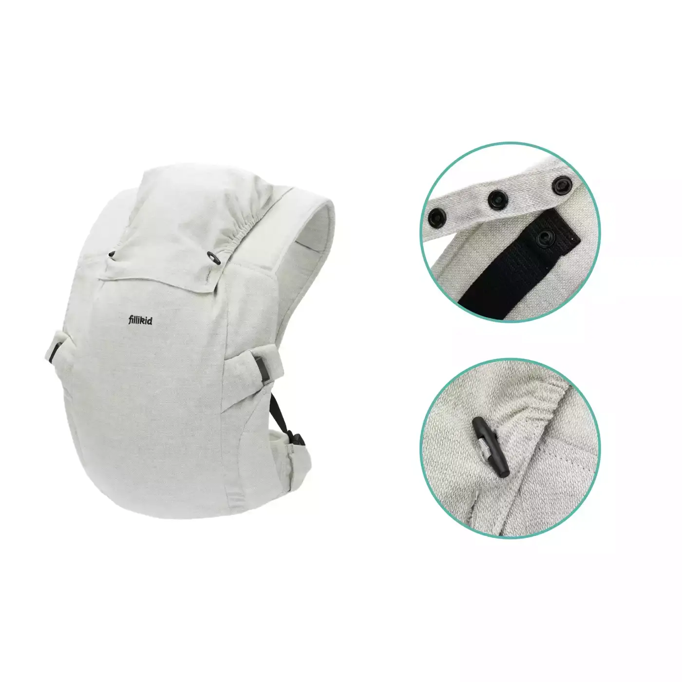 B-Ware Fillikid Bauchtrage Natural Grau Melange Babytrage Kindertrage Tragegurt Gurt - 2000580949704