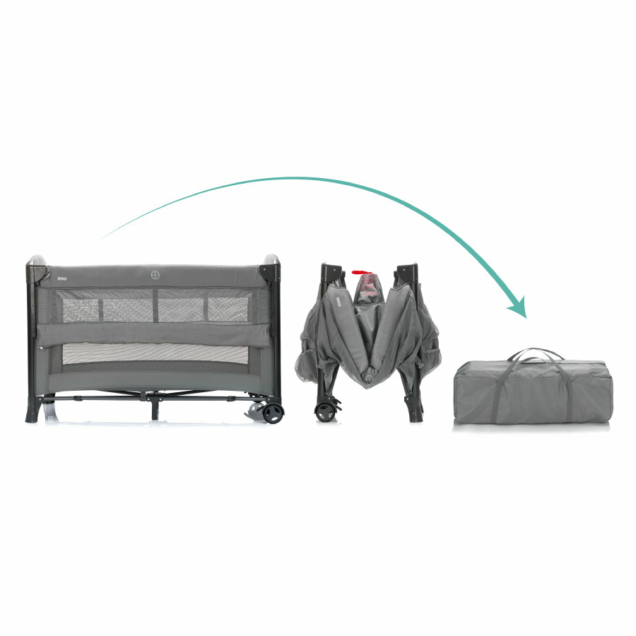 B-Ware Fillikid Reisebett Zürich Beistellbett Babybett Bett Bettchen Kinderbett Grau - 9120094652396
