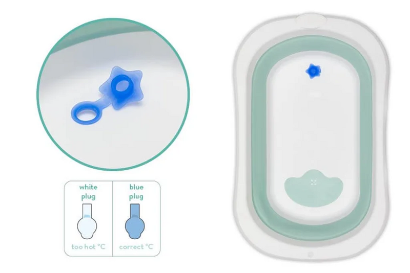 Fillikid Faltbadewanne Babywanne Orca Badewanne Salbei Weiß Faltbar B-Ware