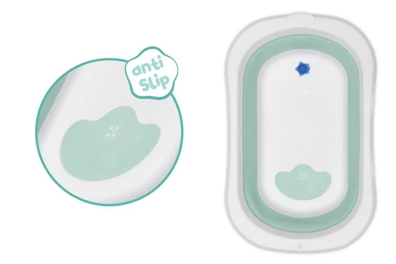 Fillikid Faltbadewanne Babywanne Orca Badewanne Salbei Weiß Faltbar B-Ware