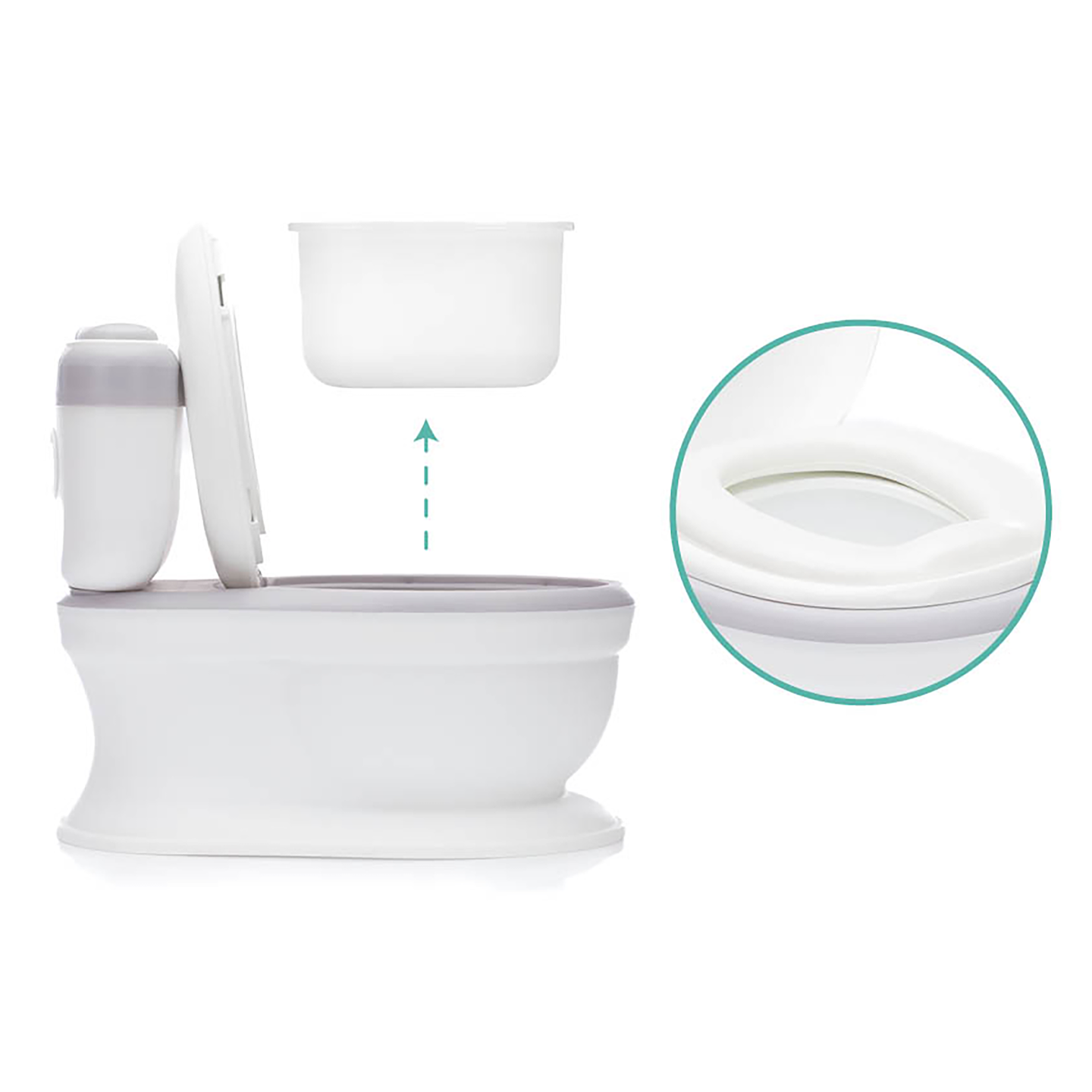 Fillikid Mini Toilette Kindertopf Marlin Grau Weiß Wc Training Aufbewahrungsfach B-Ware