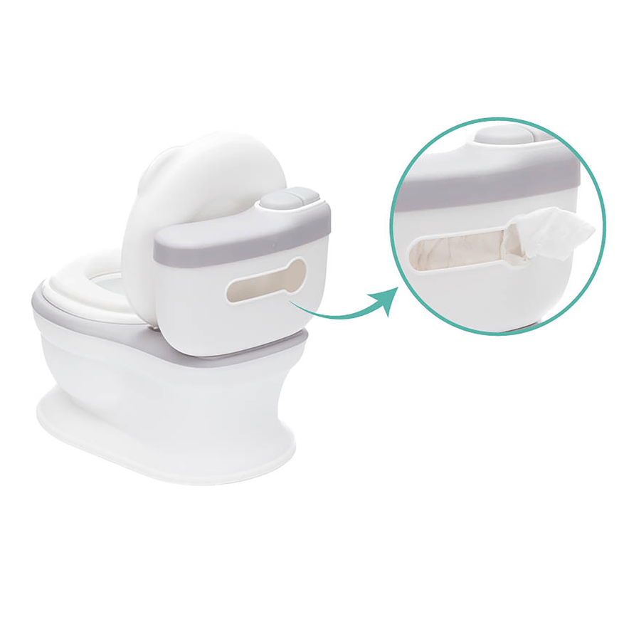 Fillikid Mini Toilette Kindertopf Marlin Grau Weiß Wc Training Aufbewahrungsfach B-Ware