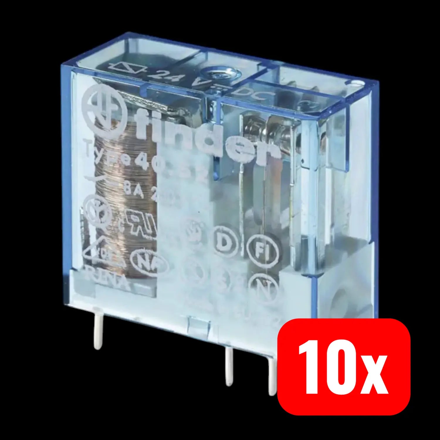 B-Ware Finder Printrelais Schaltrelais 40.52.7.012.0000 2 Wechsler 12 Vdc 8 A 10 Stück - 8012823240015