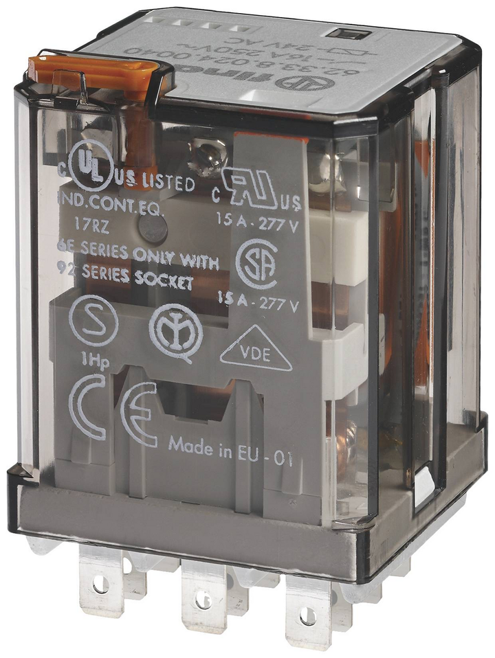 Finder 62.33.9.024.4300 Steckrelais Relais Stecker 24 V/Dc 16 A 10 Stück B-Ware - 2050010678117