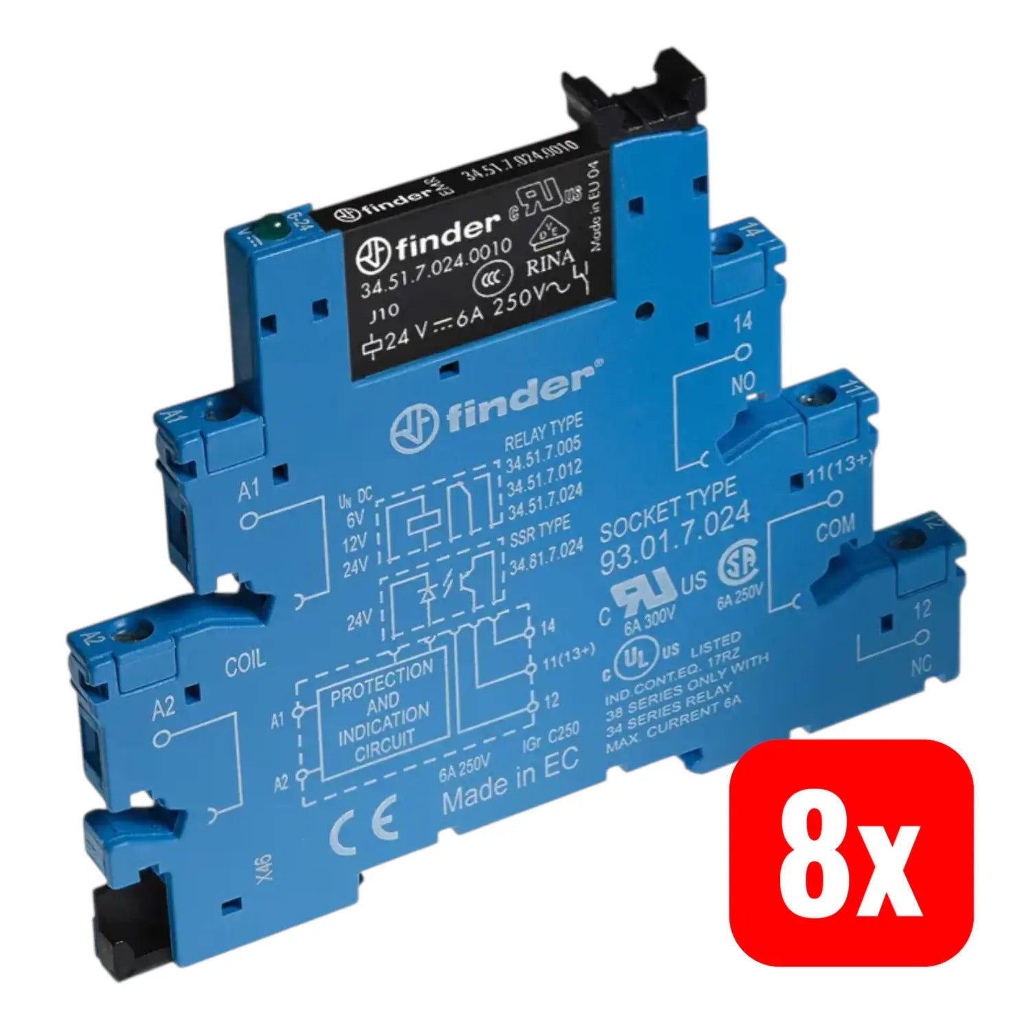 B-Ware Finder Relaisbaustein Koppelrelais 38.51.0.012.0060 Relais 8 Stück - 8012823186597