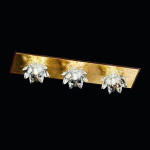 B-Ware Kögl Fiore Deckenlampe Blattgold Kristall 3 Fl Deckenlampe Deko Deckenlicht G9