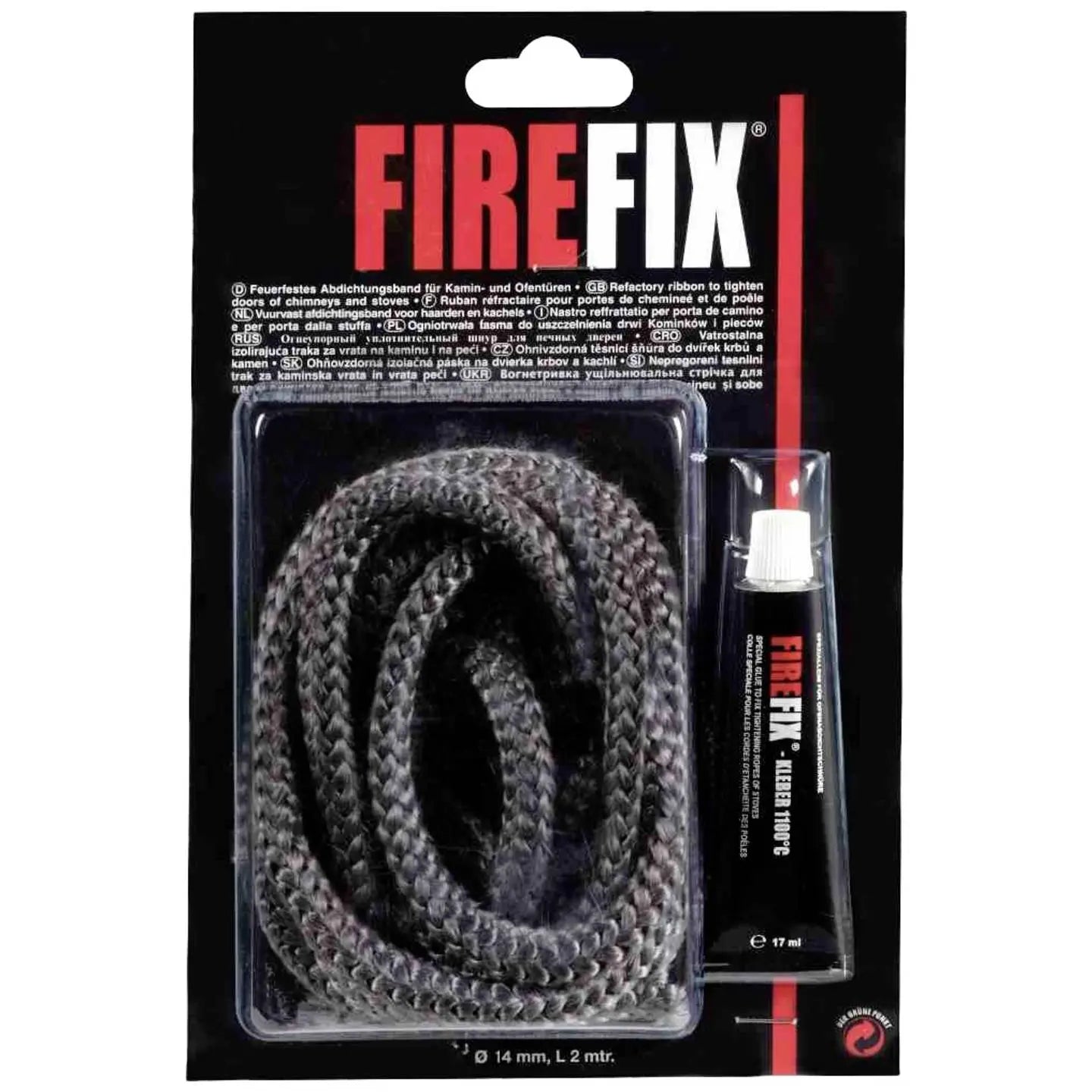 B-Ware Firefix Keramikkordel Dichtschnur Abdichtung Isolierung 2 Meter Kleber  - 4017537506253