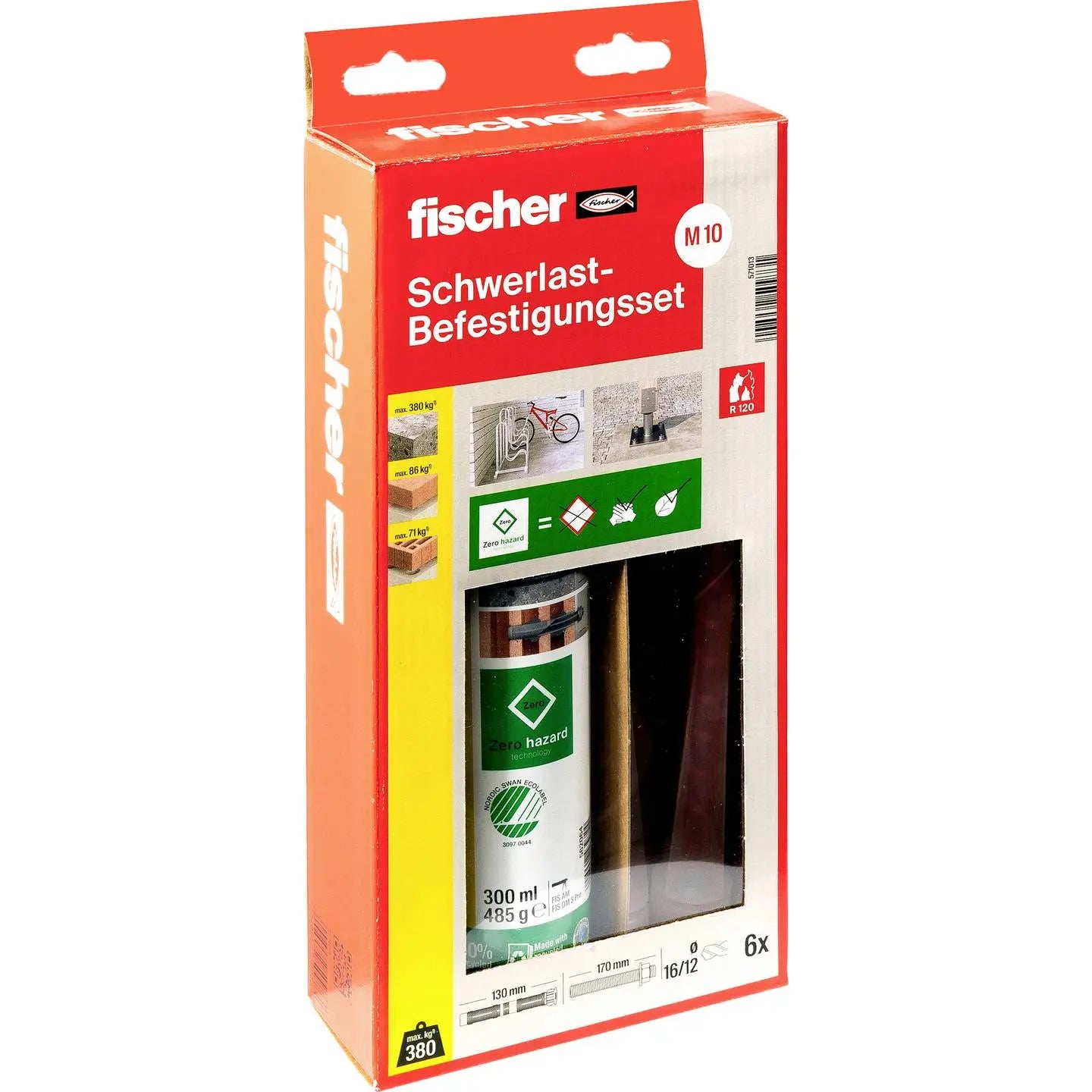 B-Ware Fischer Schwerlast Befestigungsset Montageset Beton M10x170 Kartusche - 4048962509731