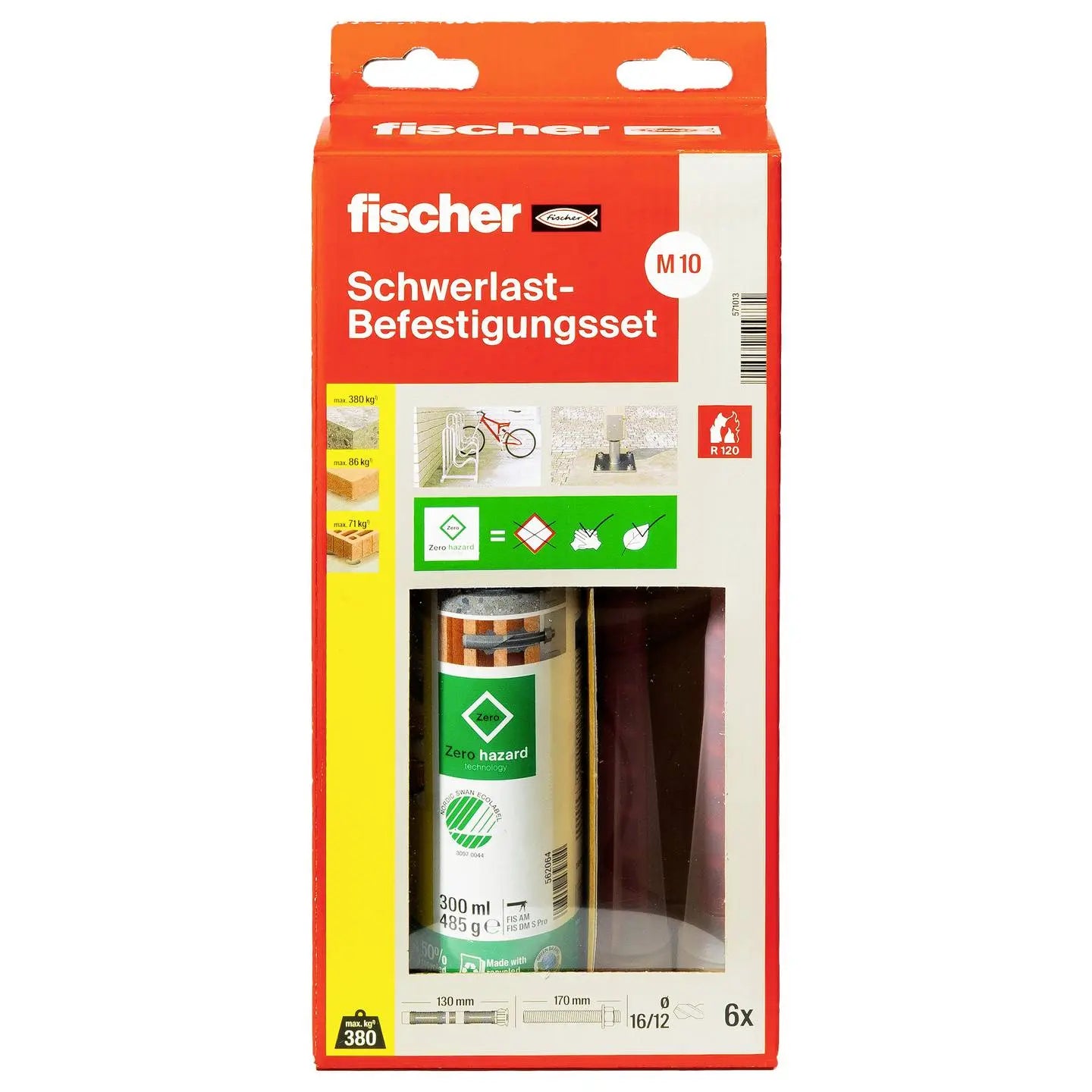 B-Ware Fischer Schwerlast Befestigungsset Montageset Beton M10x170 Kartusche - 4048962509731
