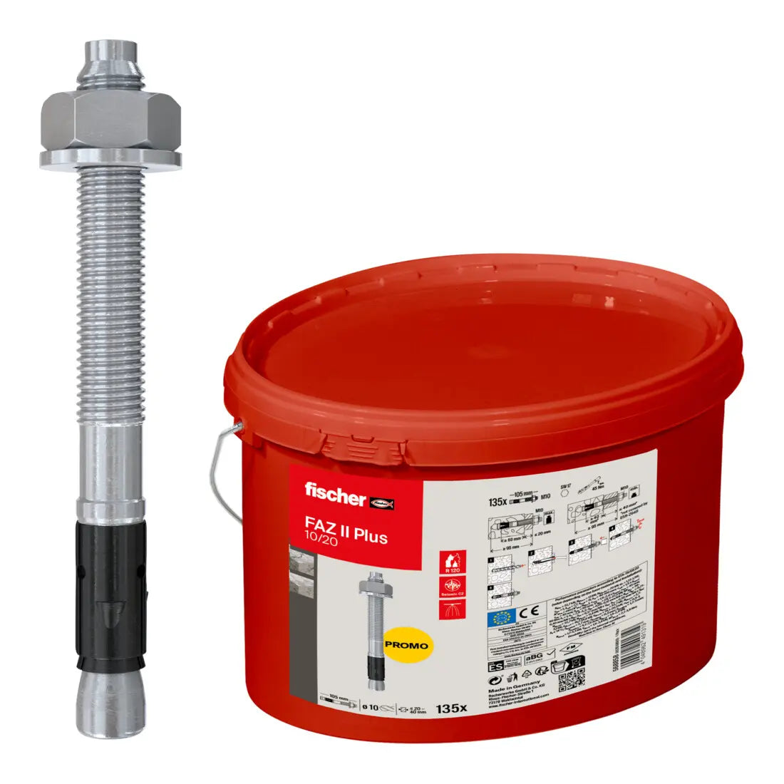 B-Ware Fischer Bolzenanker Schwerlastanker Faz Ii Plus Eimer Stahlanker Verankerung - 4048962491302
