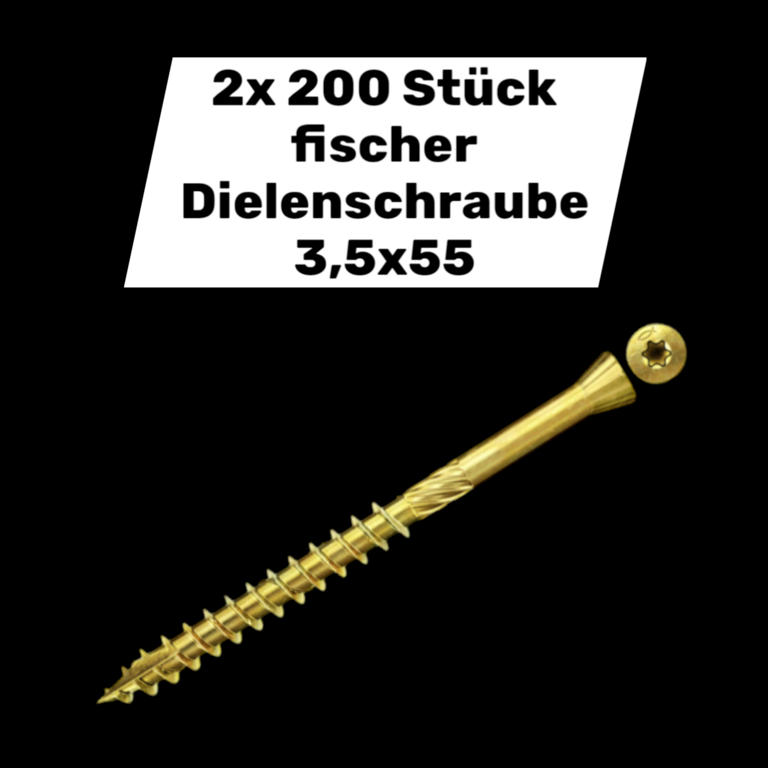 Fischer Dielenschraube Schraube Boden 3,5x55 Teilgewinde Gelb 400 Schrauben B-Ware - 4048962043440