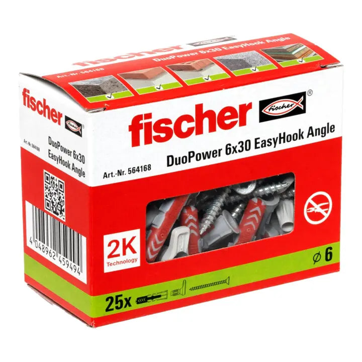 B-Ware Fischer Dübel Befestigung Haken Easy Hook Angle Duo Power Faltschachtel 25 Stück - 4048962459494