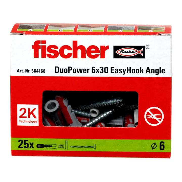 B-Ware Fischer Dübel Befestigung Haken Easy Hook Angle Duo Power Faltschachtel 25 Stück - 4048962459494