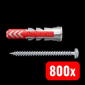 B-Ware Fischer Dübel Spreizdübel Duopower Schraube Set Polyamid 800 Stück