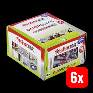 B-Ware Fischer Duopower 6x50 Komponenten Dübel Universaldübel Hohlraum 100 Stück 6 Sets