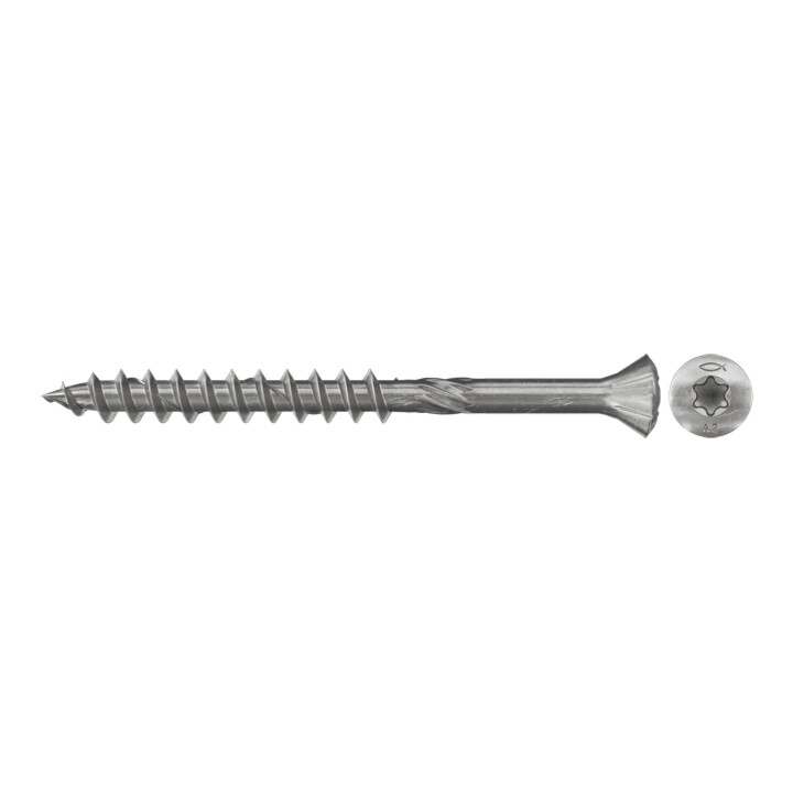 Fischer Holzfassadenschraube Schraube Holzfassade 4 5x45 Edelstahl A2 300 Stück B-Ware - 4048962347357