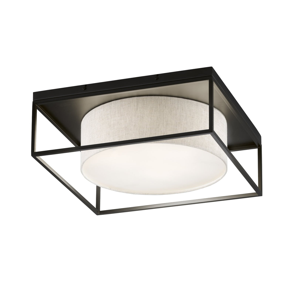 FISCHER & HONSEL Deckenleuchte Leuchte Carre 60x60cm Stoffschirm weiß - 4003694213295