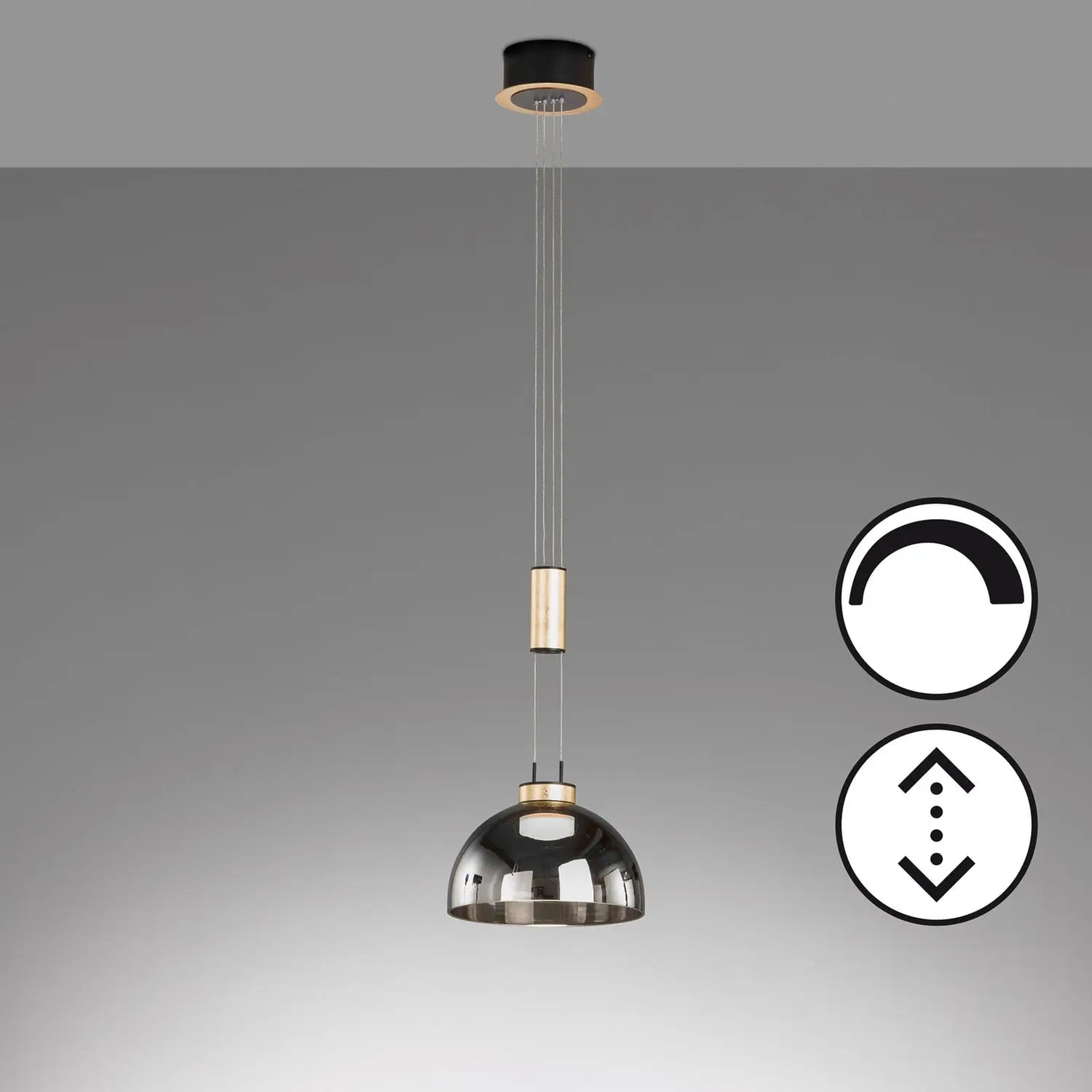 B-Ware Fischer Honsel Hängeleuchte Pendelleuchte Avignon Rauchgrau Glas Siehe Text - 4003694610131