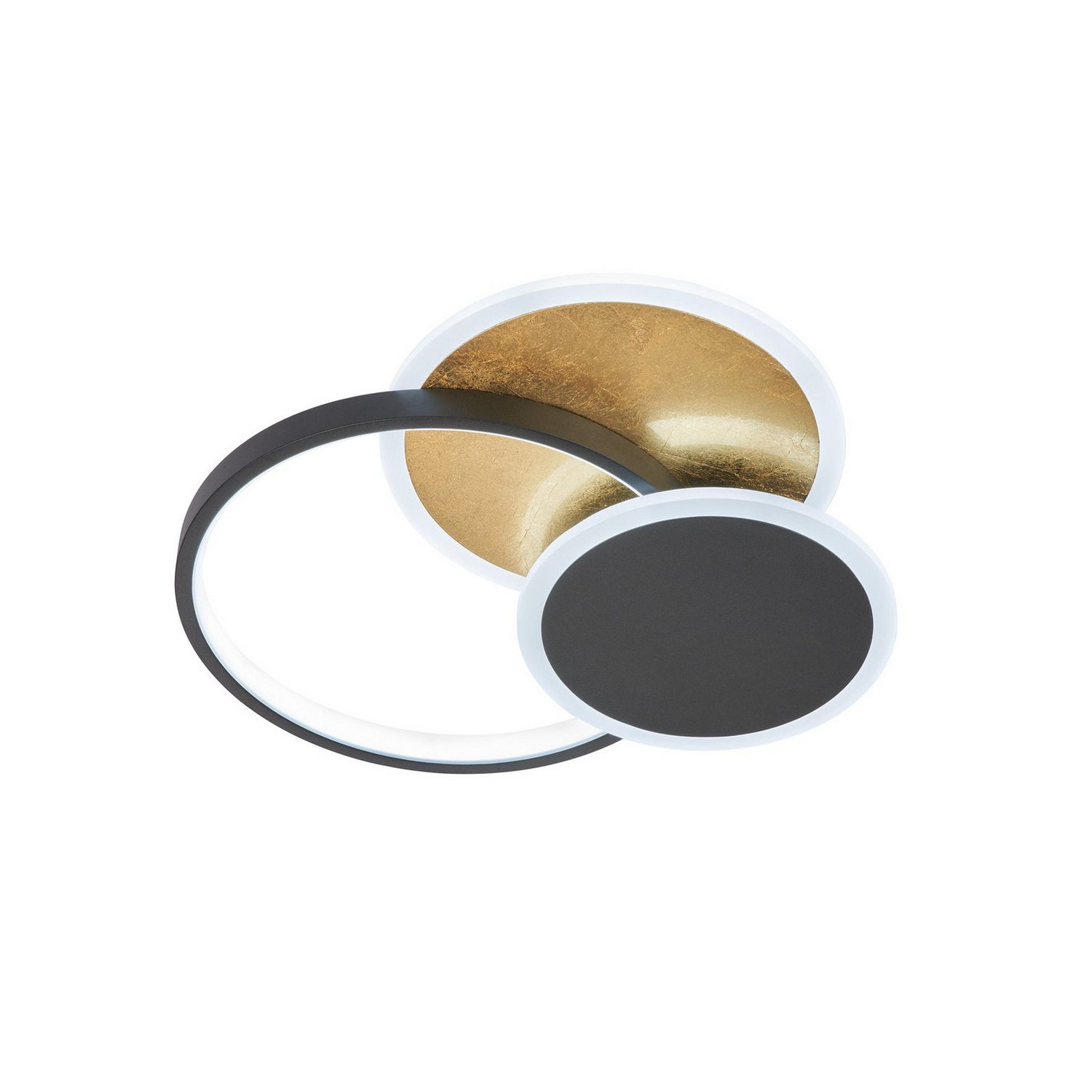 Fischer & Honsel Led Deckenlampe Leuchte Tomo Schwarz Gold 40 Cm Metall Remote  B-Ware - 4003694214803