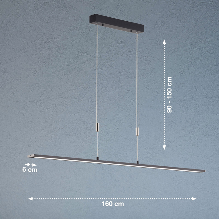 Fischer & Honsel Led Hängelampe Pendelleuchte Deckenleuchte 160 Cm Schwarz B-Ware - 4003694600163