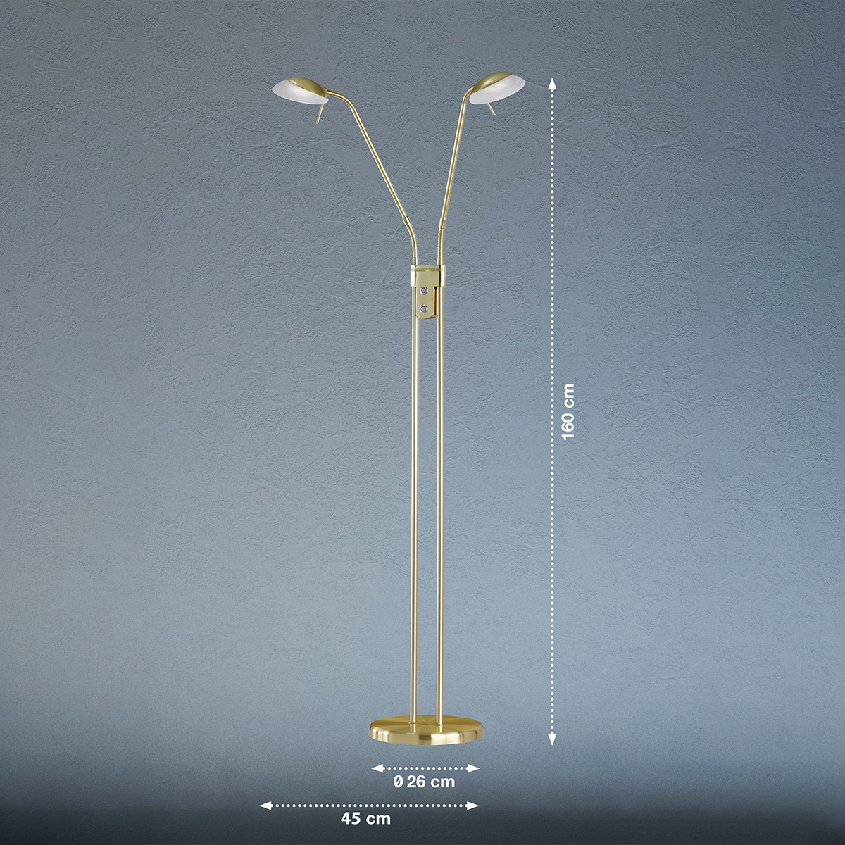 Fischer & Honsel Led Stehleuchte Pool Stehlampe Leuchte Messingfarben Lampe B-Ware - 4003694400961