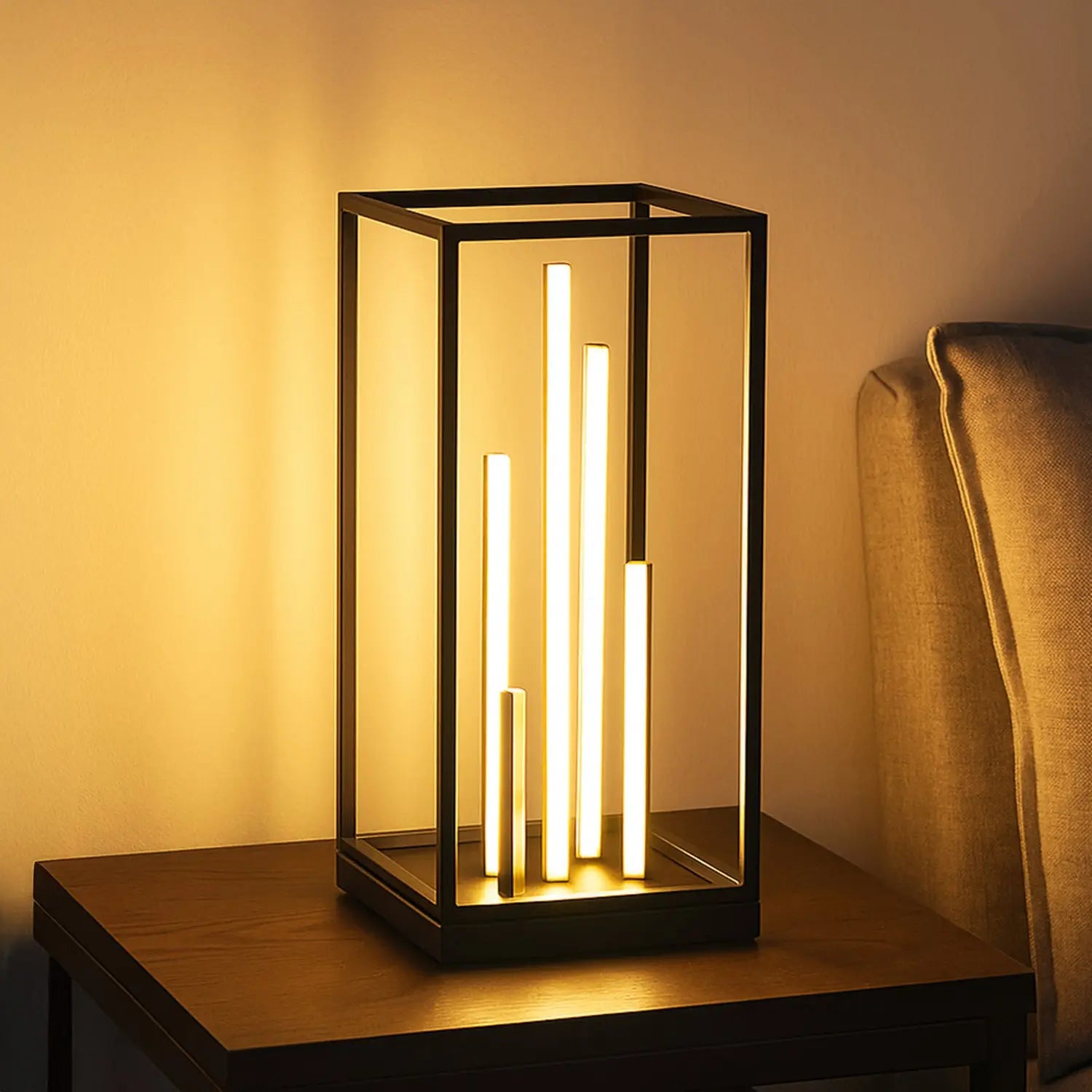 B-Ware Fischer Honsel Tischleuchte Lampe Led Grid Schwarz Gold Metall Dimmbar Schalter - 4003694507547