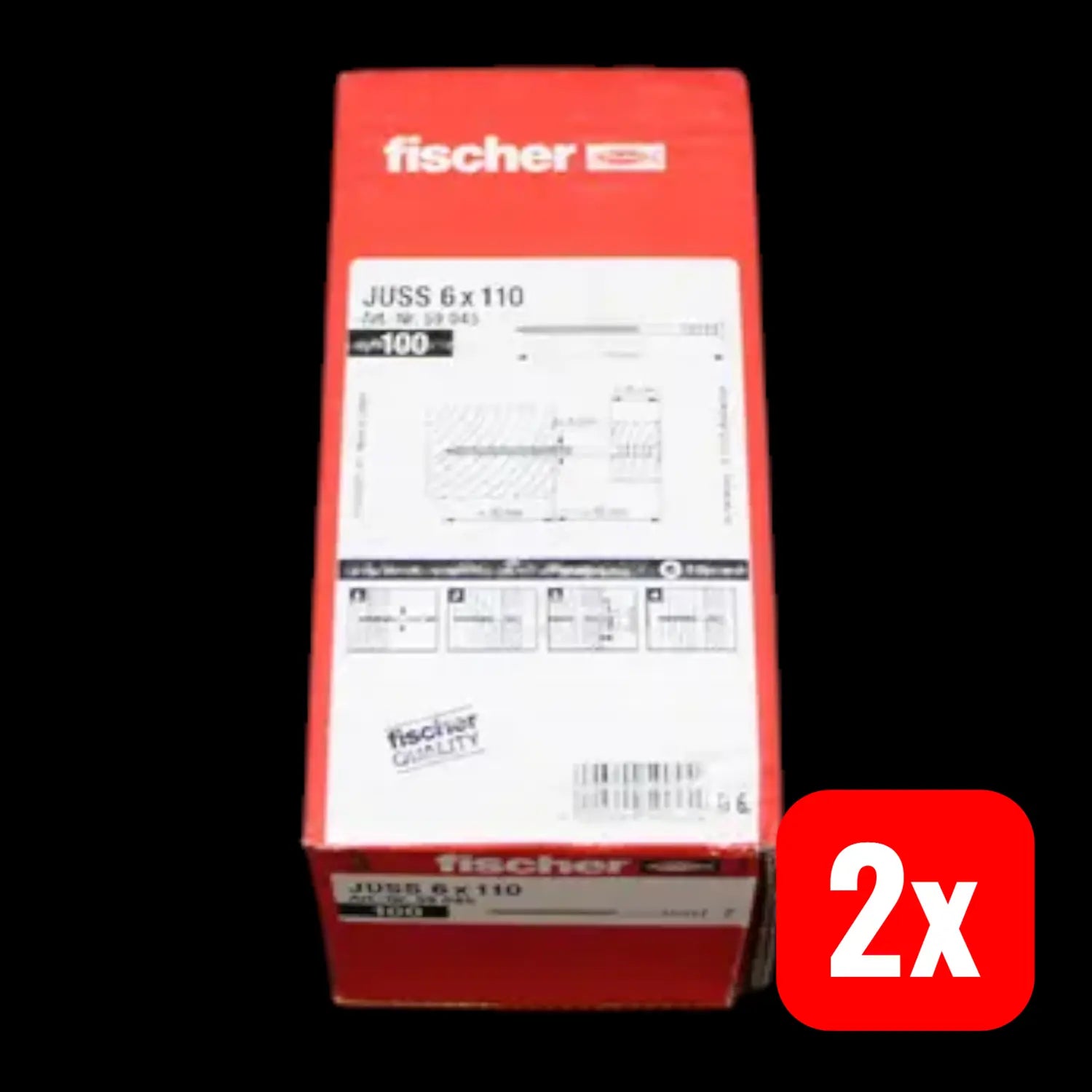 B-Ware Fischer Justierschraube Stellschraube 6x110 Mm Schraube Selbstbohrend 200 Stück - 4006209590454