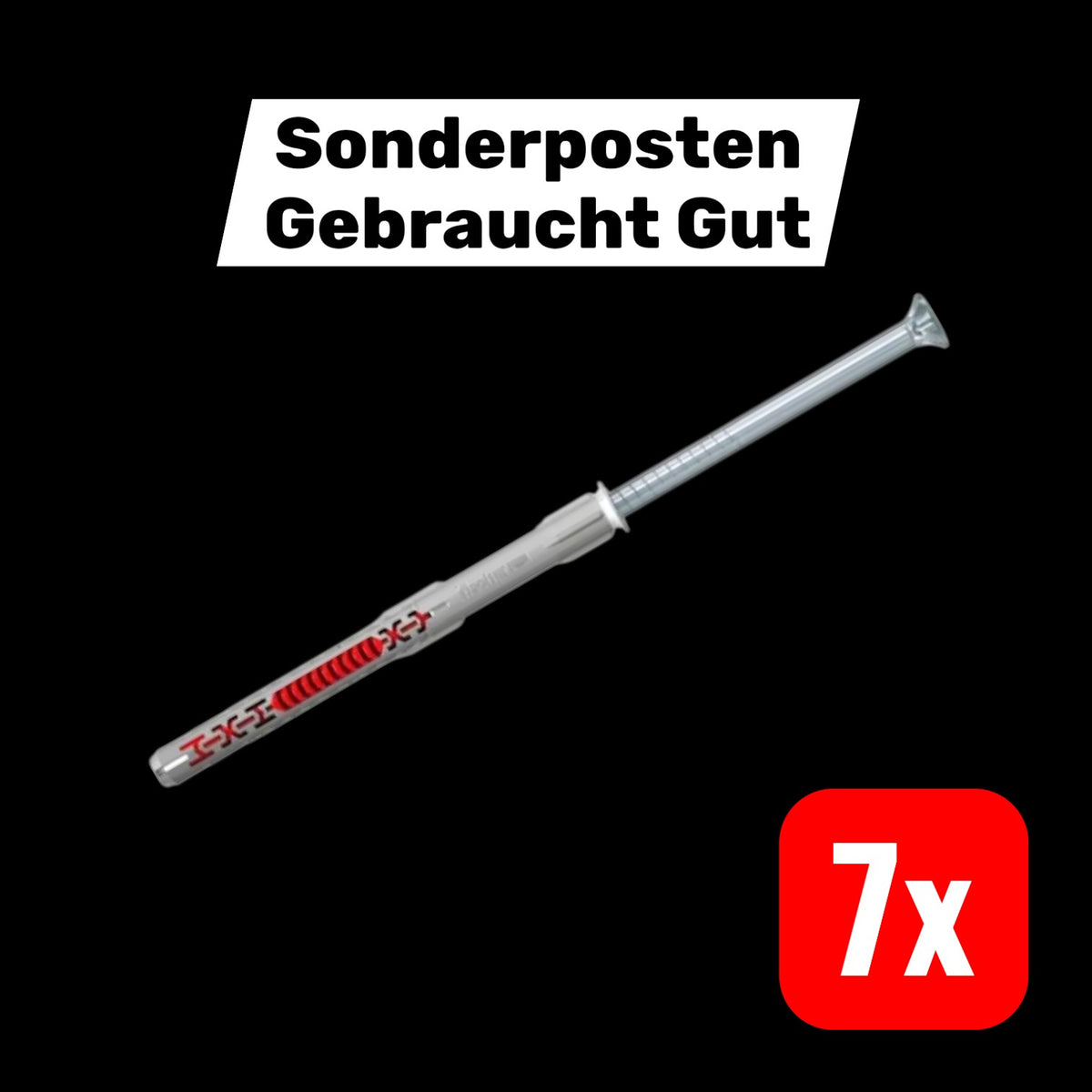 fischer Langschaftsdübel Universaldübel Dübel 8x100 grau Schraube Nylon 7 SETS - 4048962440119