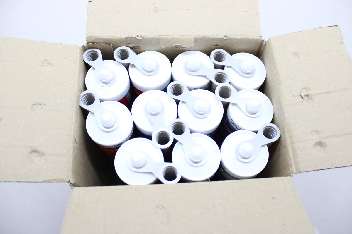 fischer Sanitärsilikon Silikon Dichtstoff pastös Fuge grau DSSA 310 ml 11 STÜCK - 4006209531020